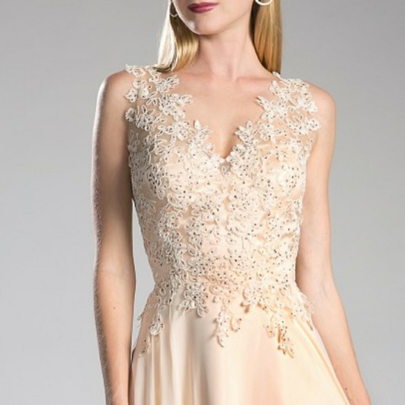 COPY - PURPLE, PINK, ETC..V NECK LACE BODICE EVENING PROM GOWN - Picture 6 of 8